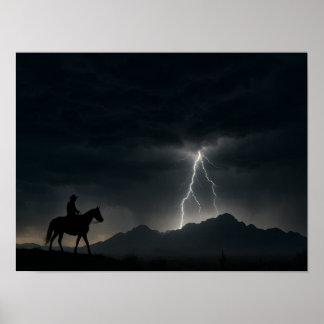 Poster Cartaz de Tempestade no Deserto - Relâmpago