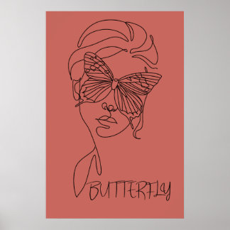 Poster Cartaz de Terracota com Máscara de Borboleta no Ro