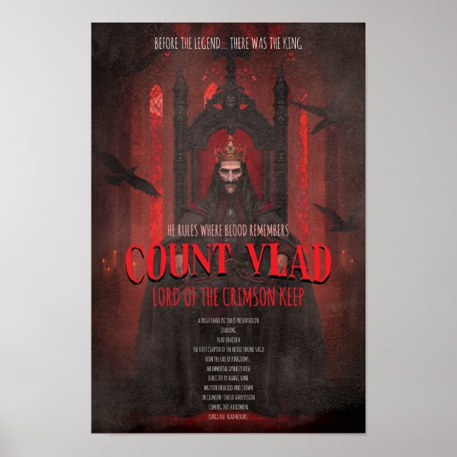 Poster Cartaz de Terror do Conde Drácula Gótico (Frente)