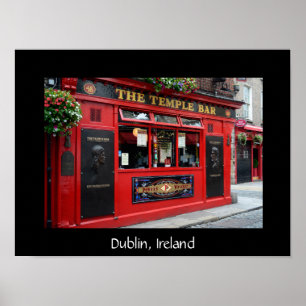 Poster cartaz de texto do pub Red Temple Bar em Dublin