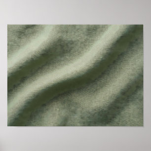 Poster Cartaz de Textura de Ondas de Linho Verde Sage