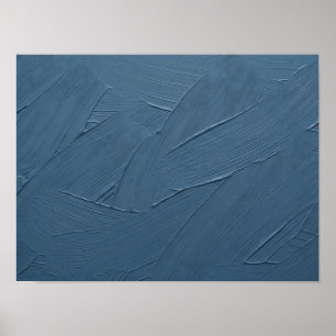 Poster Cartaz de textura em impasto pintado de azul poeir