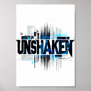 Poster Cartaz de Tipografia Cyberpunk Inabalável