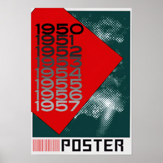 Poster Cartaz de Tipografia Moderno Arte Retro Meados do