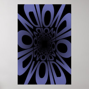 Poster Cartaz de Tipografia VOID Surreal Preto e Roxo