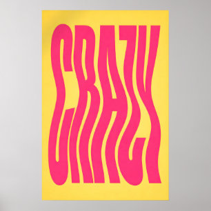 Poster Cartaz de Tipografia Y2K, Declaração Retro em Negr