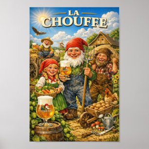 Poster Cartaz de Toast dos Agricultores Belgas na Colheit