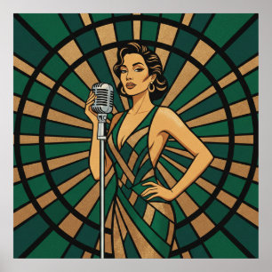 Poster Cartaz de Tocador de Celo Vidro Elegante Música 