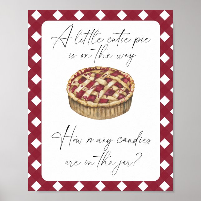 Poster Cartaz de torta fofa - adivinhe quantos doces (Frente)