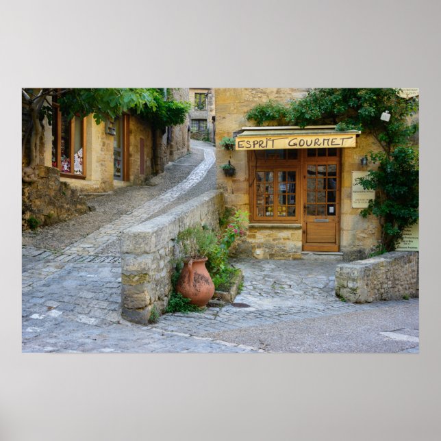 Pôster Cartaz de Townscape em Dordogne, França (Frente)