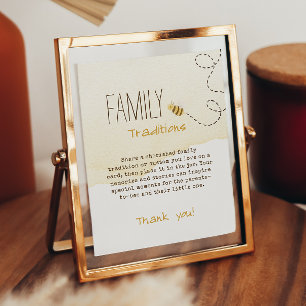 Poster Cartaz de tradições da família do Chá de fraldas B