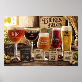 Poster Cartaz de Tradições e Degustação de Cerveja Belga