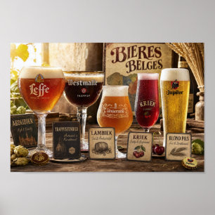 Poster Cartaz de Tradições e Degustação de Cerveja Belga