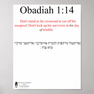 Poster Cartaz de Tradução de Código Aberto Obadias 1:14