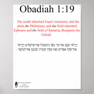 Poster Cartaz de Tradução de Código Aberto Obadias 1:19