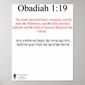 Poster Cartaz de Tradução de Código Aberto Obadias 1:19