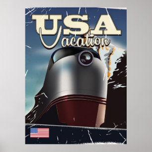 Pôster Cartaz de trem de férias da URSS vintage Trem de f