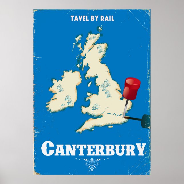 Poster Cartaz de trem vintage das Ilhas Britânicas de Can (Frente)