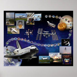 Poster Cartaz de Tributo ao Ônibus Espacial Atlantis