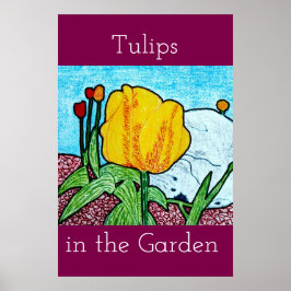 Poster Cartaz de Tulipas no Jardim