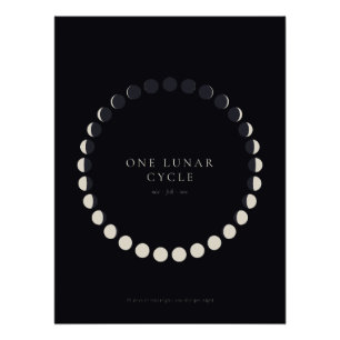 Pôster Cartaz de Um Ciclo Lunar – Anel Minimalista da Lua