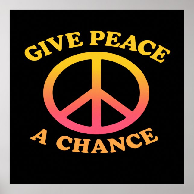 Poster Cartaz 'Dê uma Chance à Paz' (Frente)
