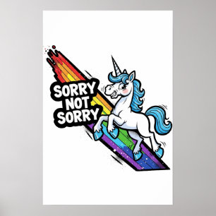 Poster Cartaz de Unicórnio Sorry not Sorry
