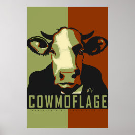 Poster Cartaz de Vaca Camuflada Pop Art Cowmoflage