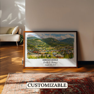 Poster Cartaz de Vail Colorado, Aquarela, Personalizado