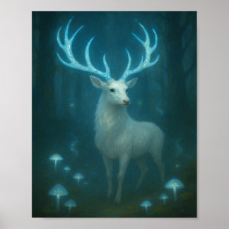 Poster Cartaz de Veado Branco Enfeitiçado na Floresta ao