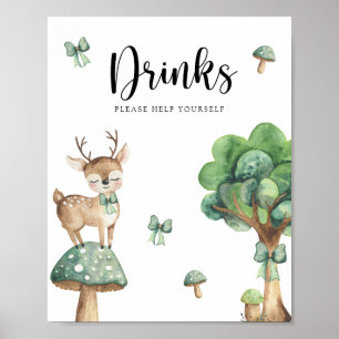 Poster Cartaz de Veado em Aquarela - Bebidas à vontade