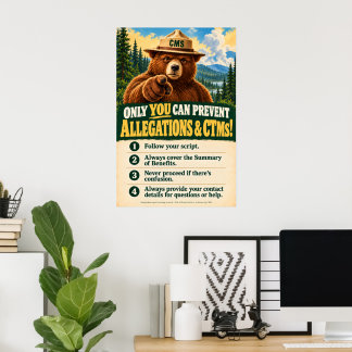 Poster Cartaz de Venda de Urso de Conformidade de Agente