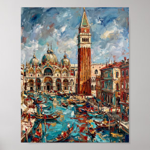 Poster Cartaz de Veneza Luxo Abstrato Pintura a Óleo