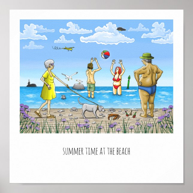 Poster Cartaz de Verão na Praia (Frente)
