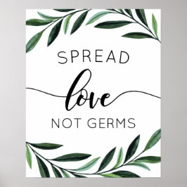 Poster Cartaz De Verde Água Com Aquarela Espalhe Amor Não