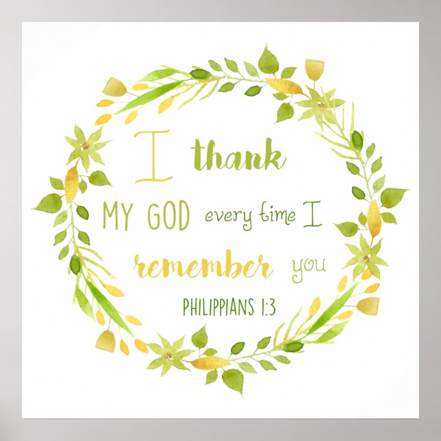 Pôster cartaz de versículo bíblico filipenses com aquarel (Frente)