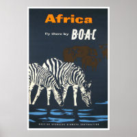 Cartaz de Viagem África Arte de Safari Africano Re