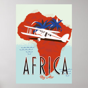 Poster Cartaz de viagem África De Avião