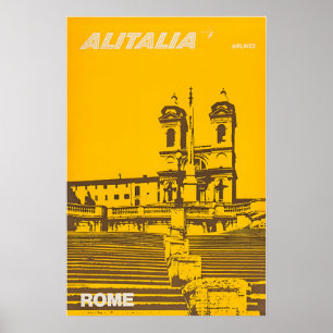 Poster Cartaz de Viagem Alitalia Arte Itália Roma
