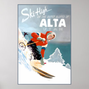 Poster Cartaz de Viagem Alta Utah Wasatch Little Cottonwo