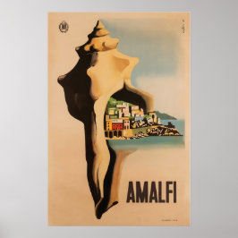 Poster Cartaz de Viagem Amalfi Itália Arte Italiana