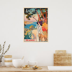 Poster cartaz de viagem Antibes, França