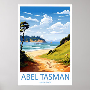Poster Cartaz de Viagem Antigo Abel Tasman Coastal Track