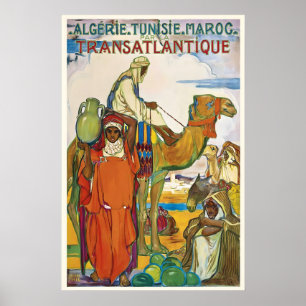 Poster Cartaz de Viagem Antigo Argélia Tunísia Marrocos