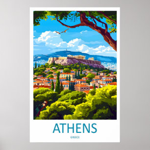 Poster Cartaz de Viagem Antigo Atenas Parque Nacional de