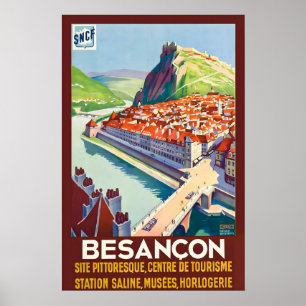 Poster Cartaz de Viagem Antigo Besançon França