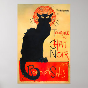 Poster Cartaz de Viagem Antigo Chat Noir Montmartre Paris