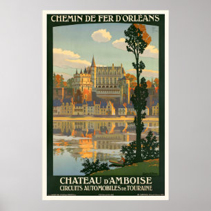 Poster Cartaz de Viagem Antigo Château d'Amboise França