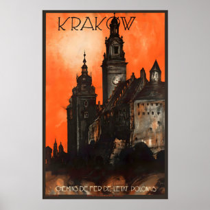 Poster Cartaz de Viagem Antigo Cracóvia Polônia