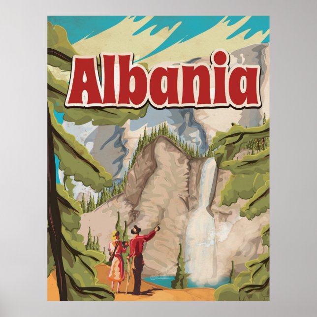 Pôster Cartaz de Viagem Antigo da Albânia (Frente)